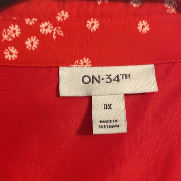 Red and white button down dress - Picture 3 of 6